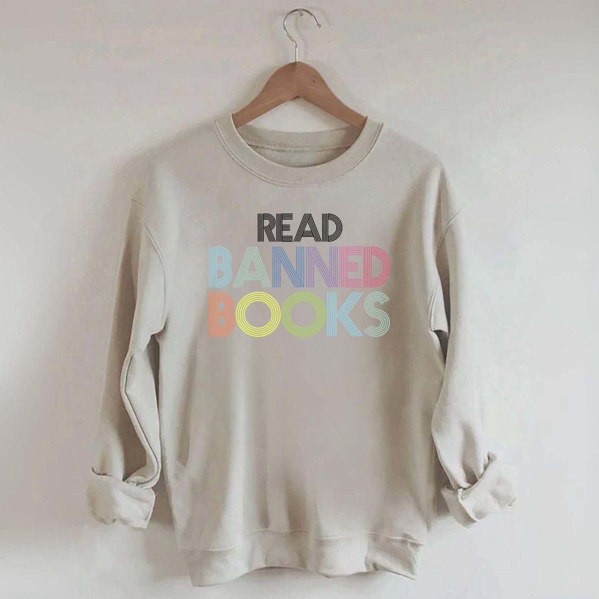 Retro Read Banned Books Rainbow Sweatshirt