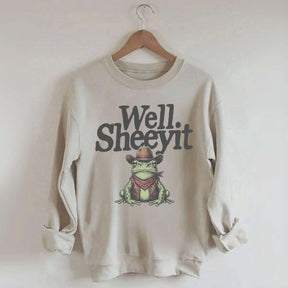 Well Sheeyit Country Western Frog Sweatshirt