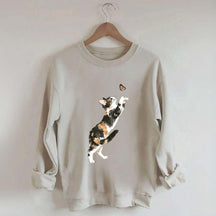Cute Cat and Butterfly Sweatshirt