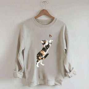 Cute Cat and Butterfly Sweatshirt