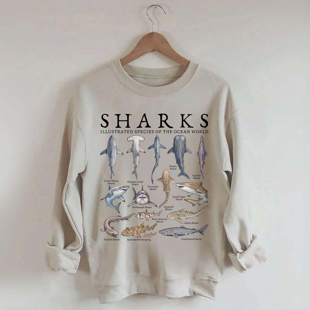 Vintage Shark Species Sweatshirt