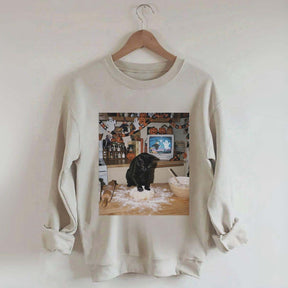 Halloween Black Cat Ghost Sweatshirt
