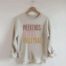 Weekends Besties Volleyball Sweatshirt