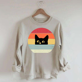 Retro Black Cat Crazy Sweatshirt