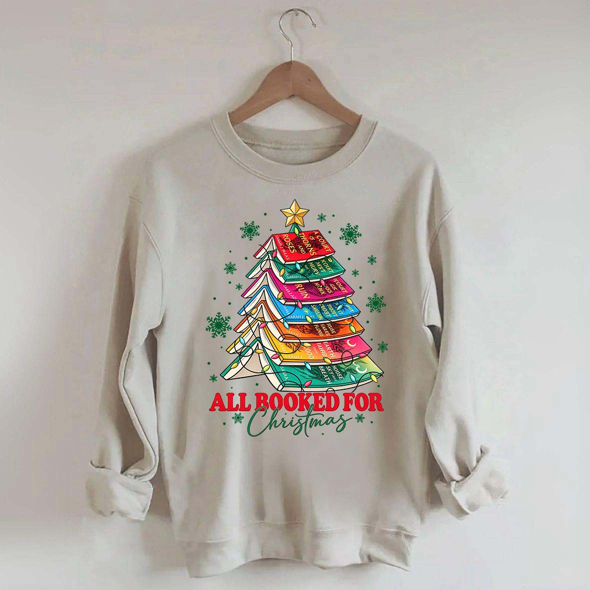 Cute All Booked For Christmas Tree Sweatshirt