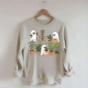 Cute Crazy Plant Lady Ghost Sweatshirt
