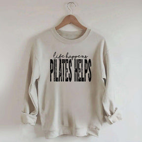 Retro Life Happens Pilates Helps Sweatshirt
