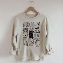 Retro Kitten Graphic Cat Sweatshirt