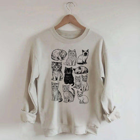 Retro Kitten Graphic Cat Sweatshirt