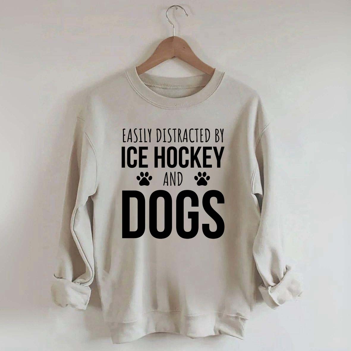 Easily Distracted By Ice Hockey And Dogs Sweatshirt