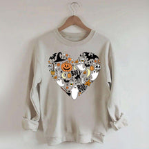 Happy Halloween Doodles Heart Sweatshirt