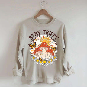 Stay Trippy Mushroom Boho Rainbow Sweatshirt