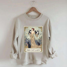 Cat Lady Tarot Card Vintage Sweatshirt