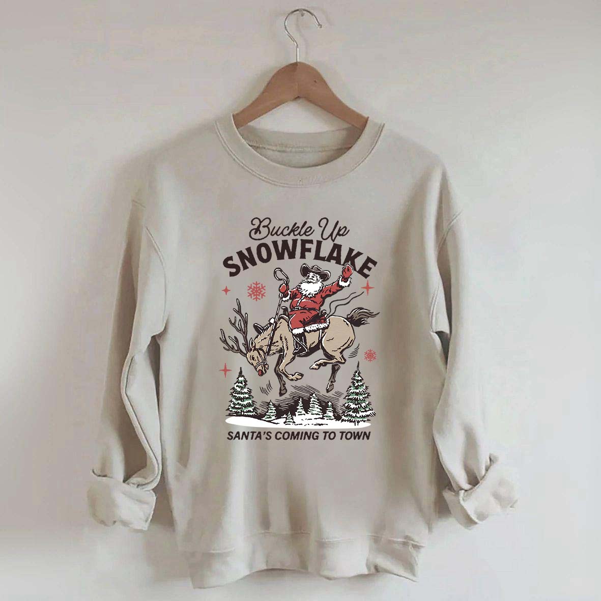 Retro Christmas Cowboy Santa Sweatshirt