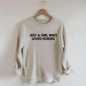 Minimalist Just A Girl Who Loves Horses Sweatshirt