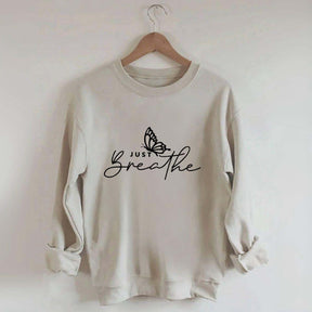 Just Breathe Meditation Butterfly Yoga Sweatshirt