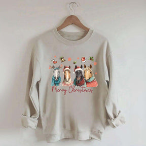 Festive Horse Quartet Christmas Sweatshirt