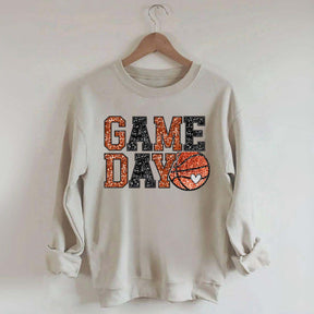 Game Day Basketball Bling Printed Sweatshirt