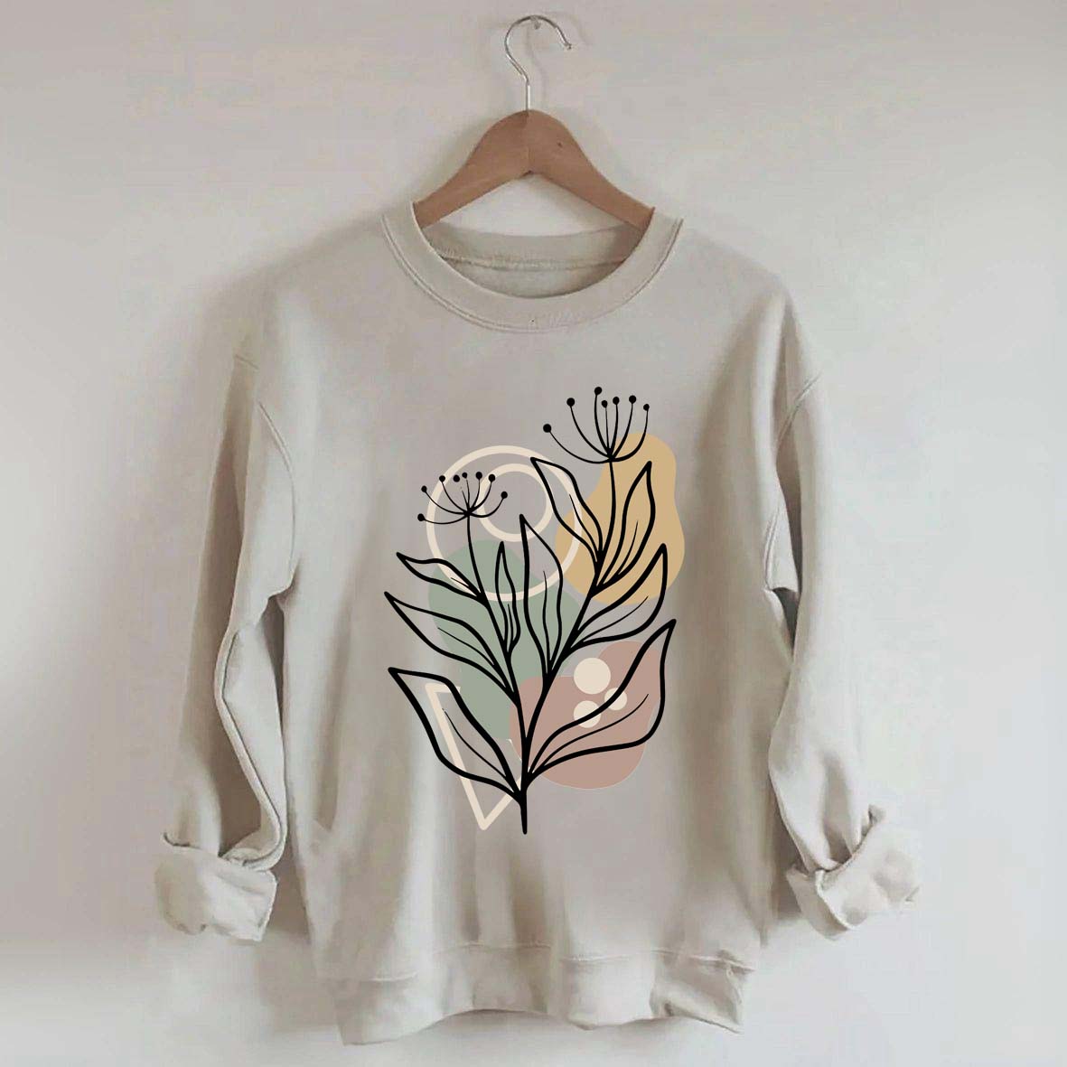 Modern Botanical Abstract Floral Sweatshirt