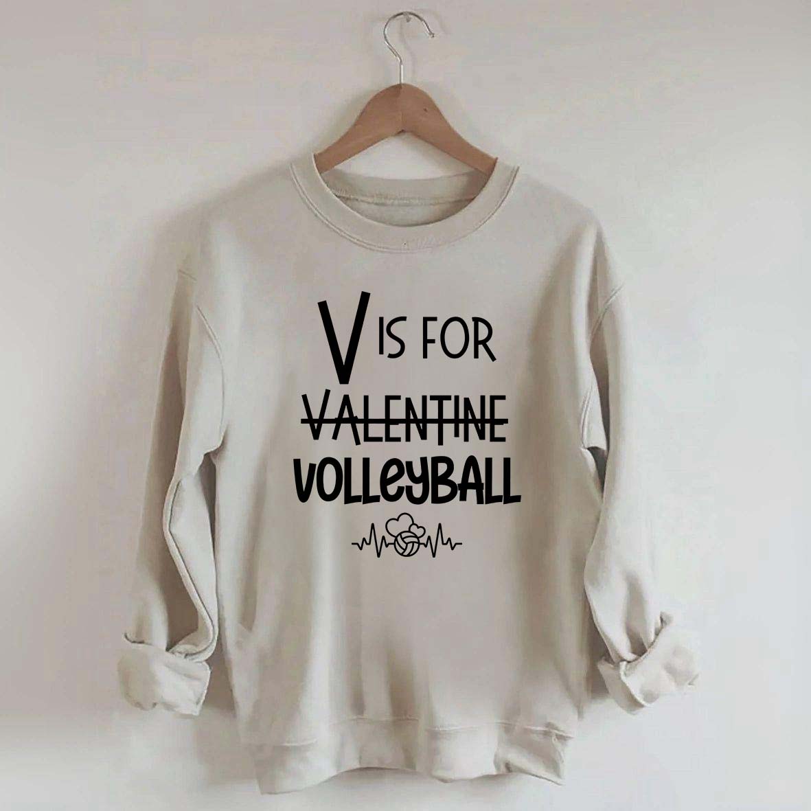 V is for Valentine Volleyball Sweatshirt