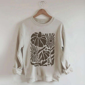 Boho Wildflowers Distressed Flowers Sweatshirt