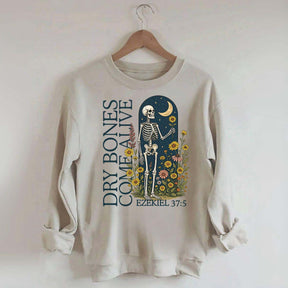 Dry Bones Come Alive Catholic Boho Floral Sweatshirt