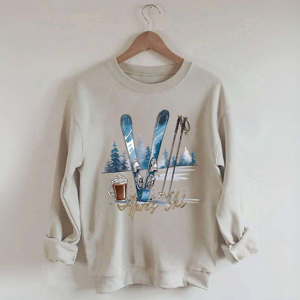 Apres Ski Skifahrer Schokolade Coffee Sweatshirt