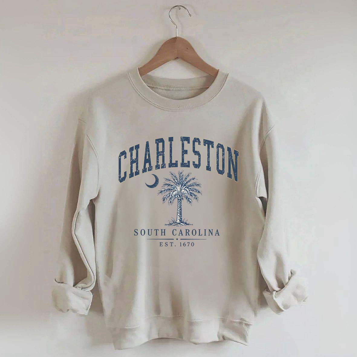 Retro Charleston South Carolina Palm Tree Sweatshirt