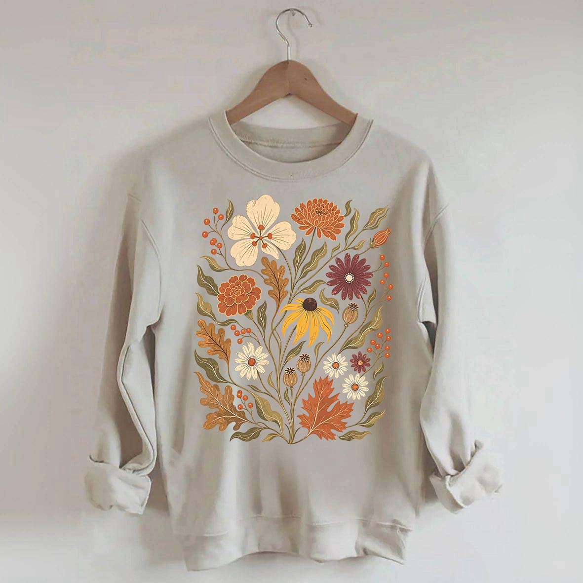 Autumn Floral Vintage Botanical Sweatshirt