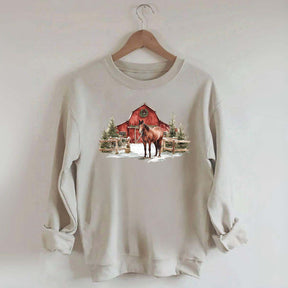 Christmas Horse Western Desert Sweatshirt