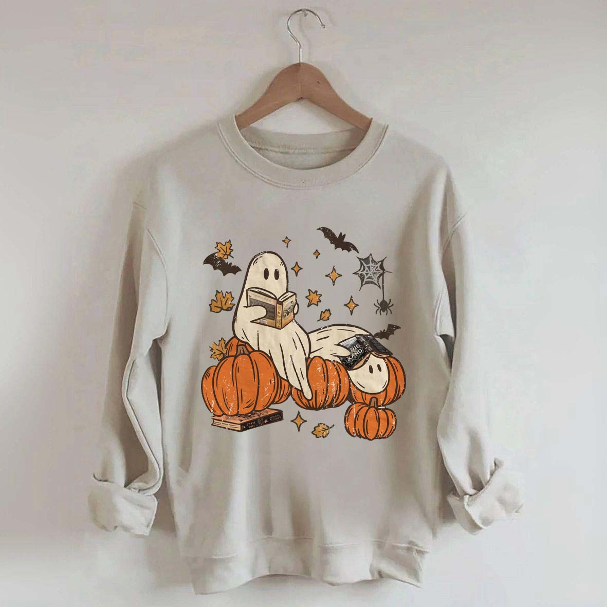 Ghost Reading Fantasy Book Sweatshirt