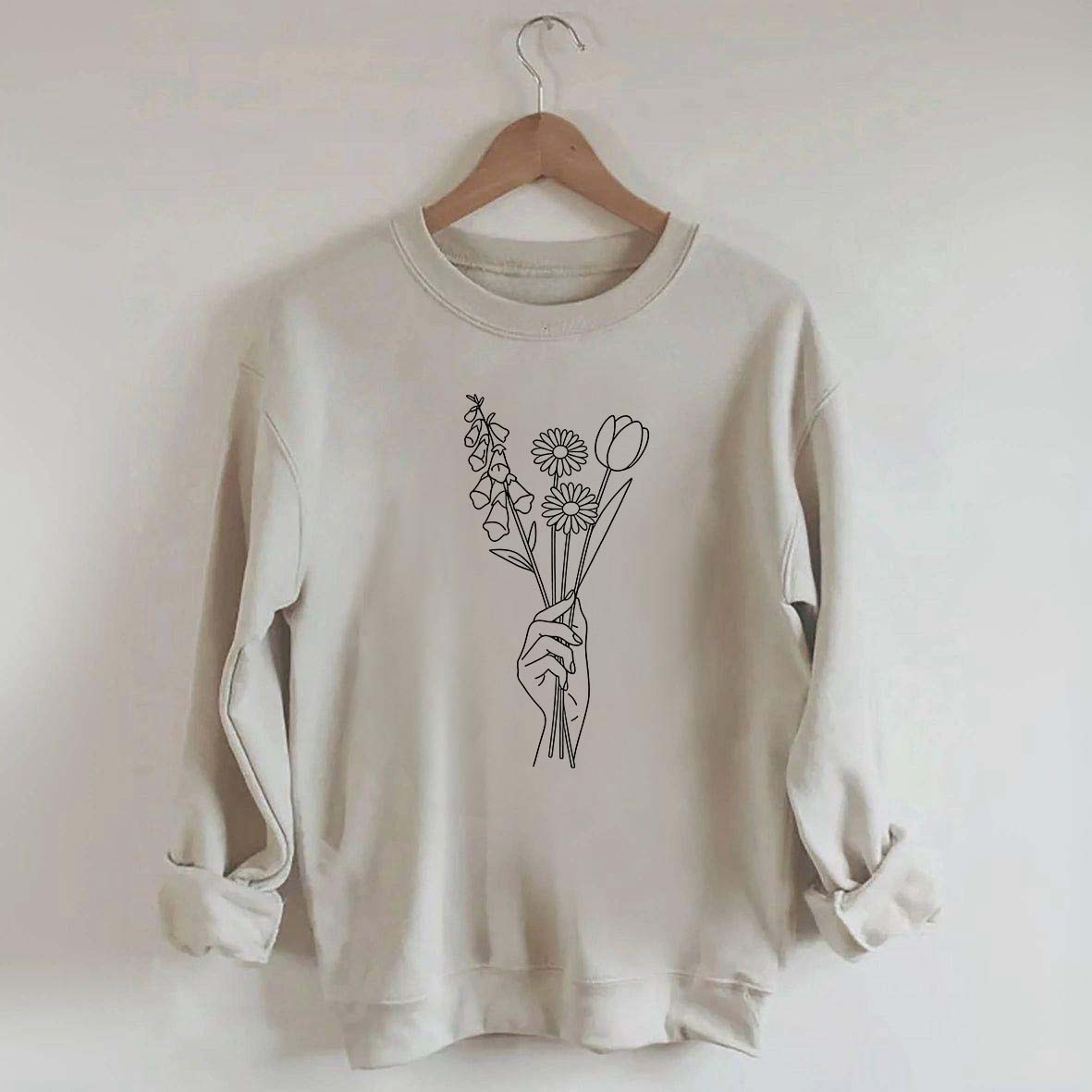 No Words Foxglove Daisy Tulip Sweatshirt