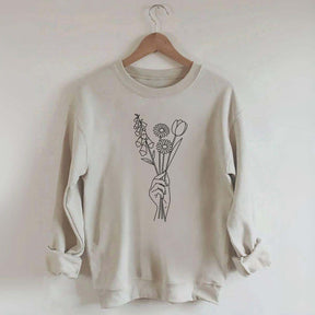 No Words Foxglove Daisy Tulip Sweatshirt