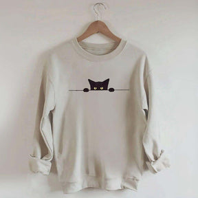 Black Cat Graphic Animal Fashion Sweatshirt