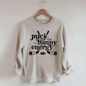 Puck Bunny Energy Retro Hockey Sweatshirt