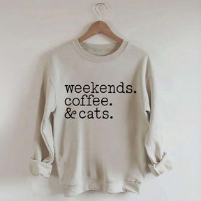 Weekends Coffee and Cats Sweatshirt