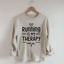 Running Is My Therapy Lover Sweatshirt
