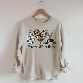 Sports Peace Love Hockey Sweatshirt
