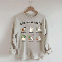 Things I Do In My Spare Time Cat & Plants Swetashirt