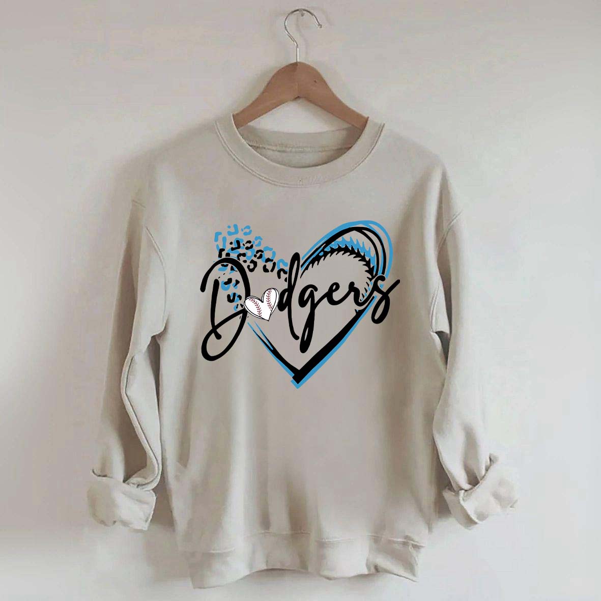 Dodgers Baseball Heart Sweatshirt