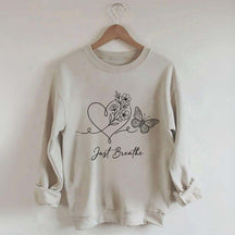Simple Butterfly Just Breathe Inspirational Sweatshirt