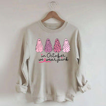In October We Wear Pink Ghost Cancer Fighter Sweatshirt