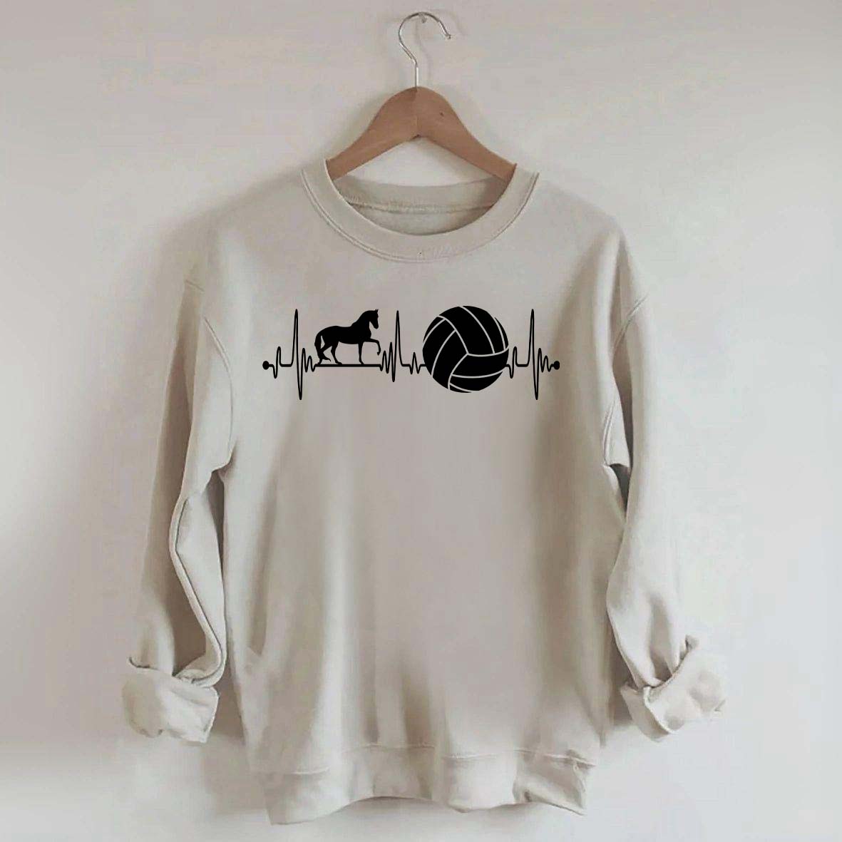 Funny Horse Volleyball Heartbeat Sweatshirt
