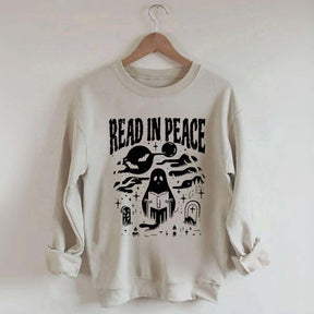 Ghost Reading Book Boho Bookish Sweatshirt