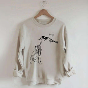 Dog Skeleton Boop Halloween Sweatshirt