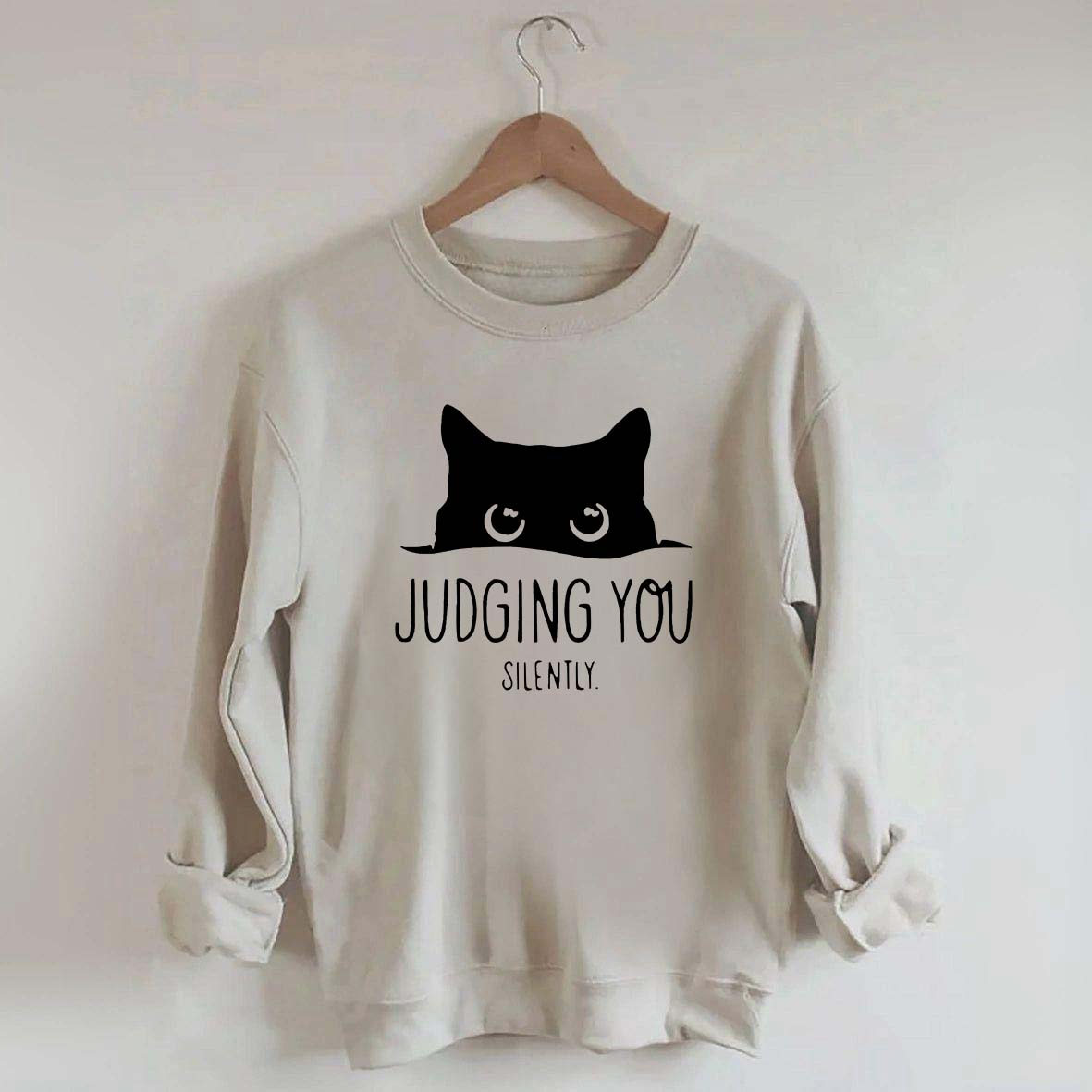 Judging You Silently Black Cat Sweatshirt