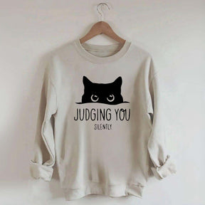 Judging You Silently Black Cat Sweatshirt