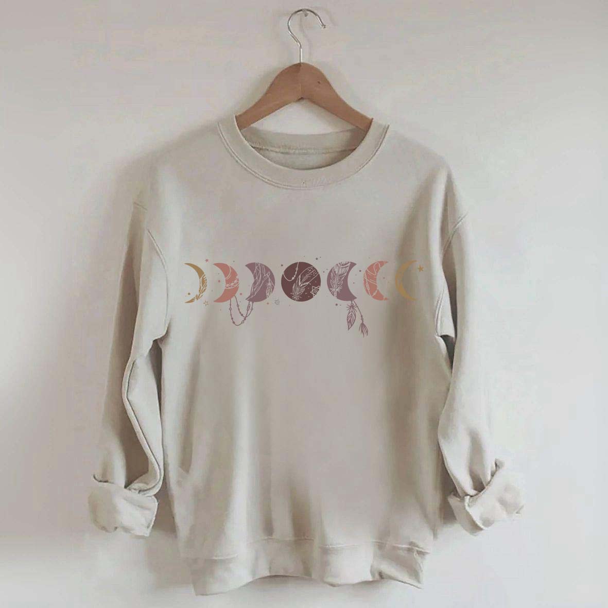 Boho Celestial Witchy Moon Phases Sweatshirt