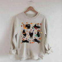 Thanksgiving Retro Black Cat Fall Sweatshirt