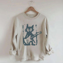 Rock Star Cat Electric Guitar Kitty Sweatshirt